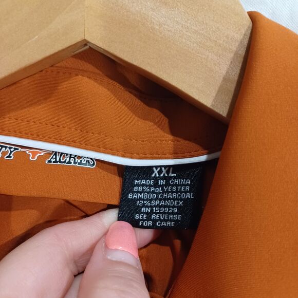 Forty Acres University of Texas Longhorns Golf Polo Shirt 2XL Orange Western UT - Picture 5 of 7